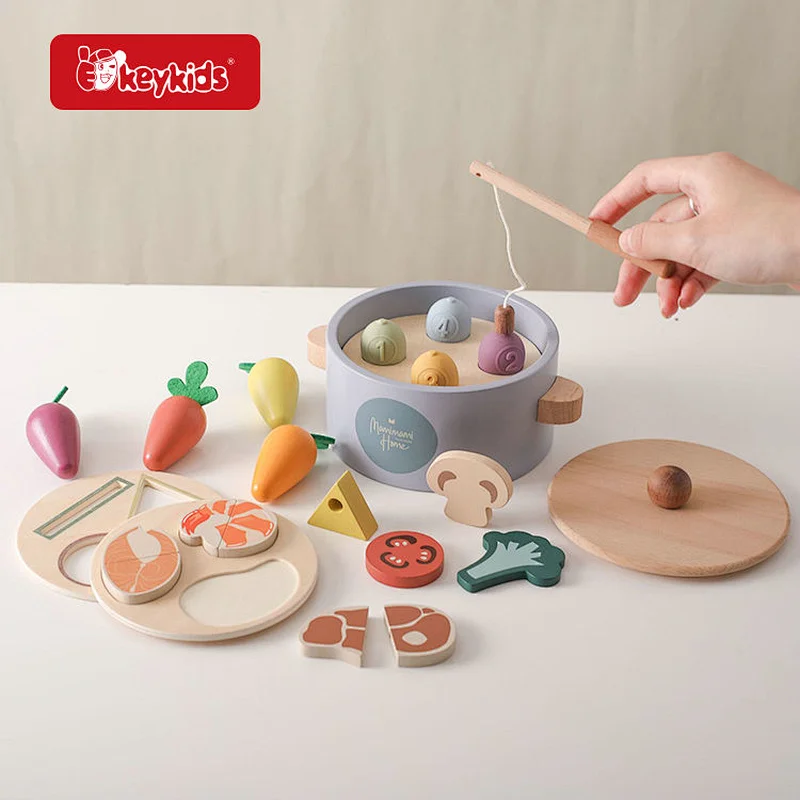 Montessori wooden multi activity play food toy for Kids W12D641